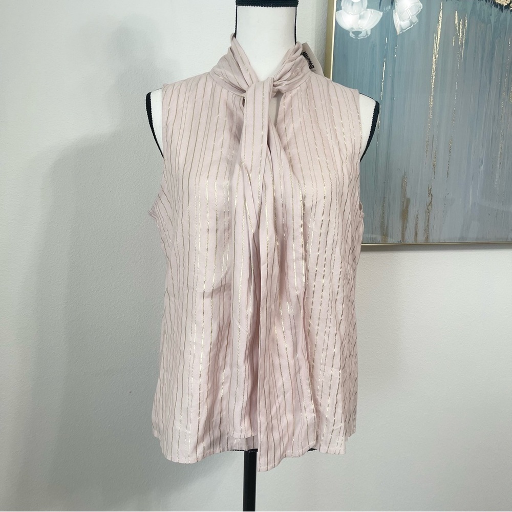 NWT Anne Klein Women Pink Sleeveless Blouse Size M